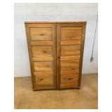 Vintage Pine Double Door Cabinet w/ Shelves