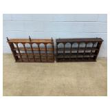 Wood Display Wall Shelves With Finials
