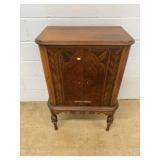 Wooden Cabinet on Turned Legs with Double Doors