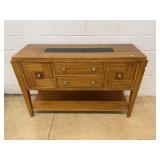 Modern Wood Sideboard With Glass Inset Top
