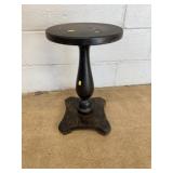 Wooden Pedestal Side Table w/ Round Top