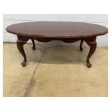 Oval Wooden Coffee Table With Cabriole Legs