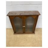 Wooden Wall Cabinet w/ Glass Double Doors