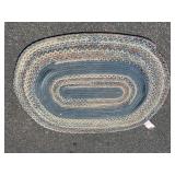 Oval Braided Rug Blue Pattern 65x48 in.