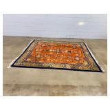 Hand-Knotted Chinese Wool Rug, Floral Motif