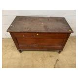 Wooden Blanket Chest With Hinged Lid