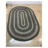 Oval Braided Area Rug Multicolor