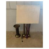 Brass Table Lamp and Brass Pedestal Stand