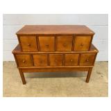 Wooden Step-Back Dresser With Nine Drawers