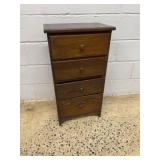 Four-Drawer Wood Chest with Floral-Lined Drawers