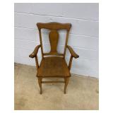 Wooden Armchair with Shaped Back and Arms