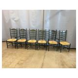 6 Ladder Back Chairs w/ Rush Seats
