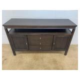 Baronet Dark Wood Sideboard With Shelves & Drawers