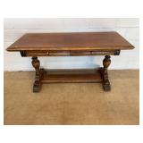 Wood Console Table w/ Two Drawers & Shelf