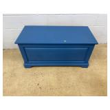 Blue Painted Wood Storage Chest