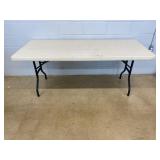 Lifetime Folding Table 6ft Plastic Top Black Legs