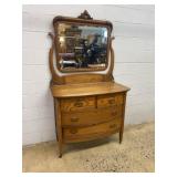 Oak Dresser With Mirror