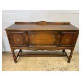 Wood Sideboard Buffet with Brass Hardware
