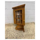 Oak Wall Cabinet With Glass Pane Door
