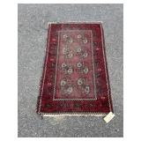 Afghan Wool Rug with Geometric Motif