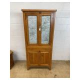 Oak Pie Safe Cabinet w/ Punched Tin Panels