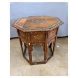 Octagonal Wood Side Table w/ Inlay Decoration