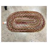 Braided Oval Rag Rug Multicolor Brown Red Tan