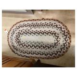 Braided Oval Rug Brown Tan Green 50x30 in.