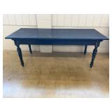Wood Table w/ Turned Legs, Painted Black
