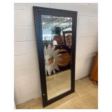 Rectangular Mirror With Textured Dark Frame
