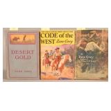 Zane Grey 3 Volumes Incl Desert Gold 1st Ed.