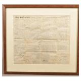 1813 Framed Marietta Penna Deed