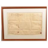 1768 Framed Deed Warwick Twp Lancaster Co PA