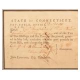 1781 Rev War Pay Document Connecticut