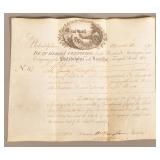 1795 Lanc-Phila T-Pike Stock Cert Snd Wm Bingham