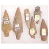 6 Ancient "Bare Island" Type Spear Heads