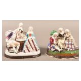 Two Antique Porcelain Figural Inkwells.
