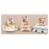 Three Antique China Figural Inkwells.