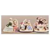 Three Antique Porcelain Figural Inkwells.