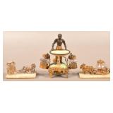 Three Antique Figural Inkwells.