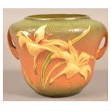 Roseville Art Pottery Zephyr Lily Pattern Rose Bow