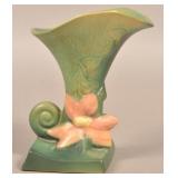 Roseville Art Pottery Clematis Pattern Cornucopia.