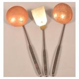 Three Wrought Iron Handle Utensils Stamped "H.L.".