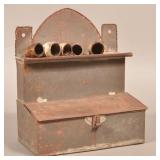 19th Century Tin Hanging Pipe/Tobacco Box.