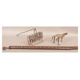 Three Antique Metal Hearth Items.