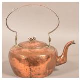 C.F. Fisher, Pennsylvania 19th Cent. Copper Tea Ke