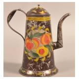 Pennsylvania 19th Century Toleware Coffee Pot.