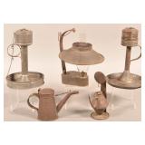 Five Antique Tin Lighting Related Items.