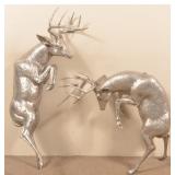 Heavy Cast Aluminum Fighting Deer Stags.
