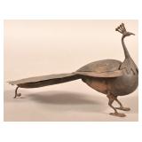 Antique Wrought Iron Peafowl Form Censer.